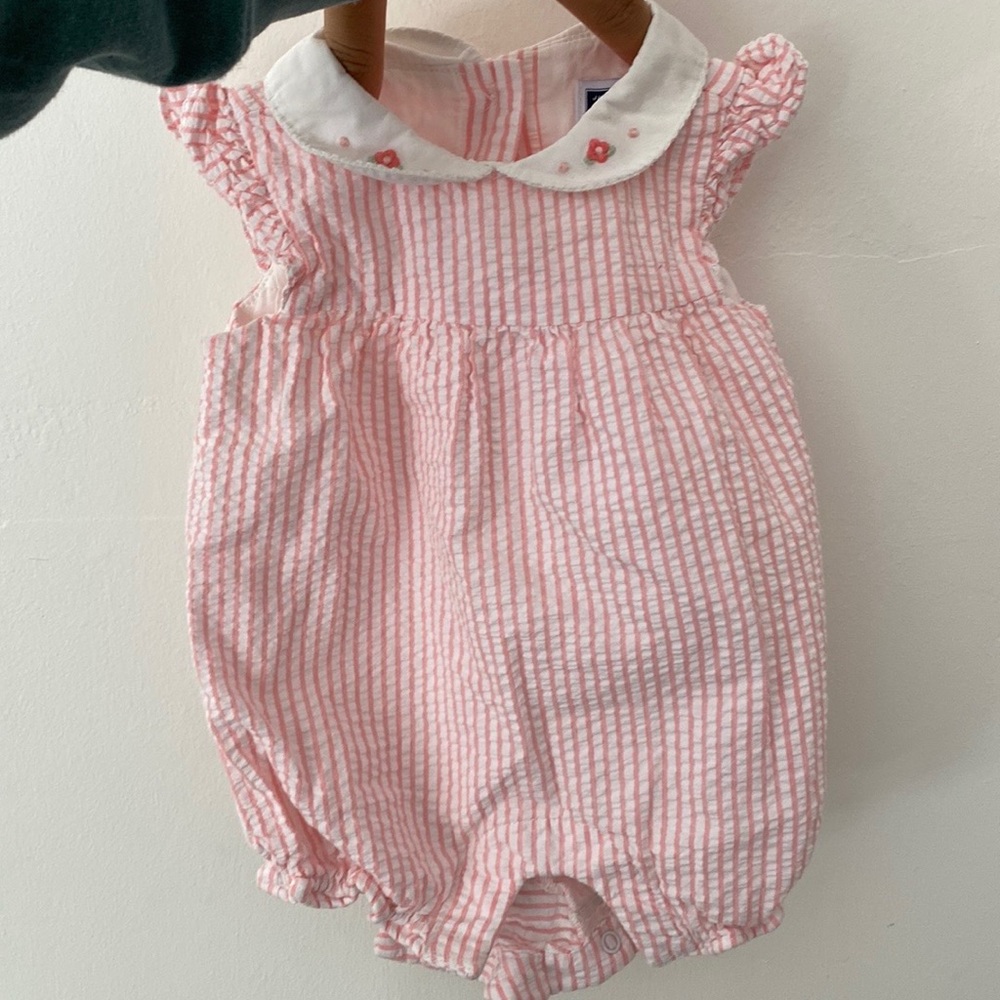 Janie and Jack baby romper with stripes